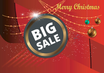 Special offer, Christmas sale, up to Sale off, red discount banner