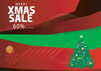 Merry christmas Sale off discount creative image
