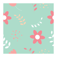 Seamless pattern with flowers in vector.