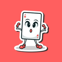 Cute adorable cartoon playing cards game illustration for sticker icon mascot and logo emoticon
