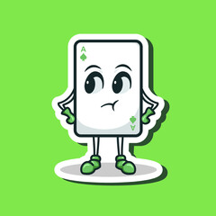Cute adorable cartoon playing cards game illustration for sticker icon mascot and logo emoticon