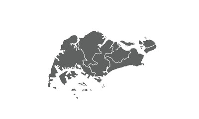 Singapore map isolated on white background.for annual infographics report website layout.