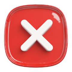 Obraz premium 3d icon cross mark with generative AI