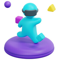 running 3d render icon illustration