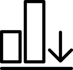 Down Chart Vector Icon
