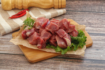 Raw pork cube for roast