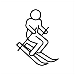 Obraz premium Skiing icons, Ski and snowboarding Vector illustration on white background. EPS 10
