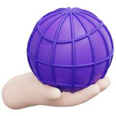 world 3d render icon illustration