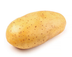 Whole raw potato on white background