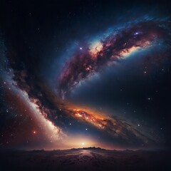 Fototapeta na wymiar Space galaxy background with planets and stars