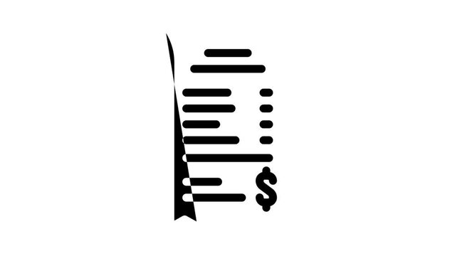 bill receipt glyph icon animation
