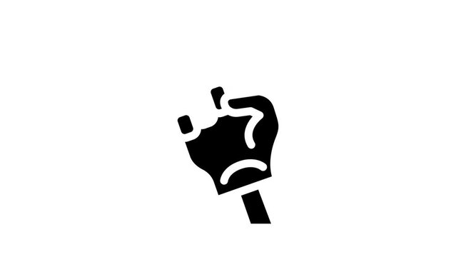 hand fan accessory glyph icon animation