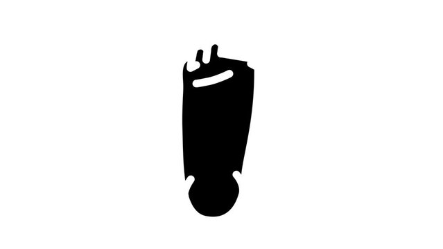 footprint barefoot human glyph icon animation
