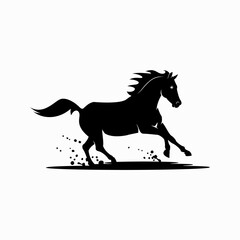 horse running and turning logo vector