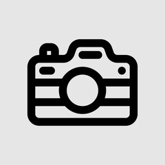 Camera icon in line style about travel, use for website mobile app presentation