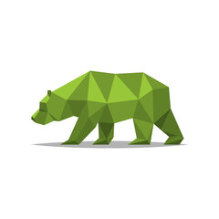 green polygon bear mascot illustration vector