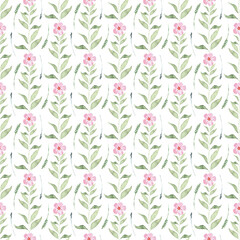 Fototapeta premium Watercolor seamless border drawing with branches and cherry blossoms