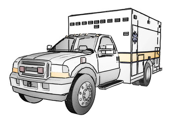 ambulance isolated on white