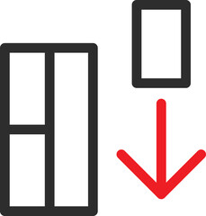 Down Chart Vector Icon
