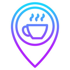 coffee gradient line icon