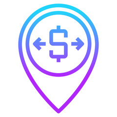 Obraz premium exchange gradient line icon