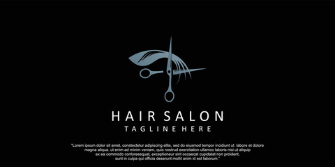 Hair cut icon logo design with concept modern Premium Vector