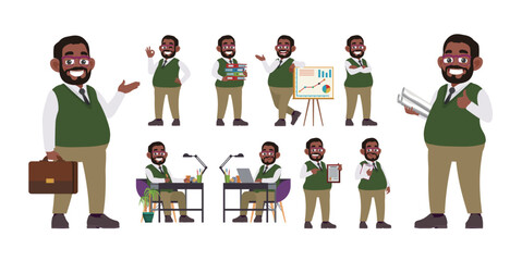 set of policeman characters in different poses