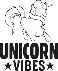  unicorn vibes.eps File, Typography T-Shirt Design