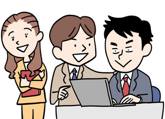 雰囲気の良いオフィスワーカーたち