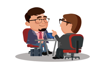 Job interview HR officer and candidate