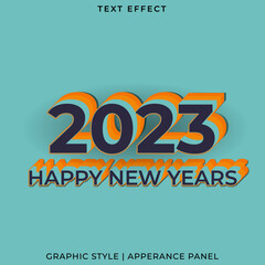 Fototapeta na wymiar 2023 happy new years text effect with a Tosca green background. for 2023 new year celebration