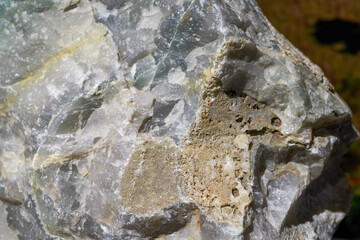 Naturally formed geological formation shale close-up