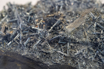 Naturally formed metal shale mine closeup