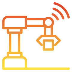 robot gradient line icon