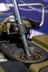 Close-up of professional instruments used in geological mining science