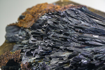 Naturally formed metal shale mine closeup