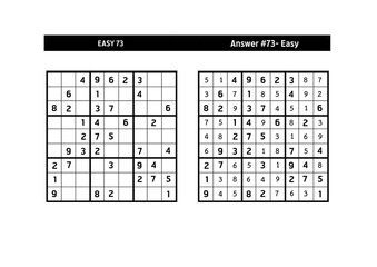 Sudoku puzzle game.Sudoku puzzle with a solution - EASY LEVEL