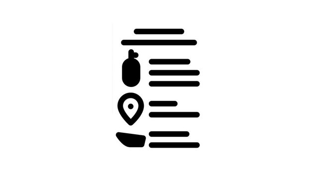 price diving school glyph icon animation