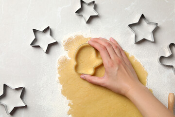 Concept of cooking tools, cookie cutters, top view