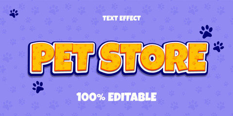 pet store text effect premium vector	
