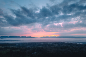 Fototapeta premium Mountains and fog in the morning