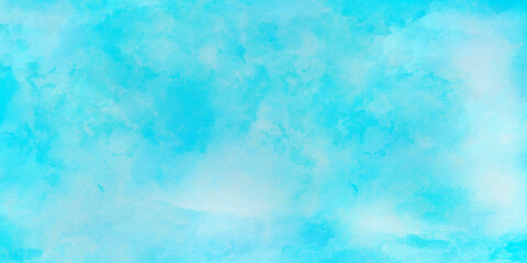 Abstract watercolor background . Grunge wallpaper  of blue sky with white clouds . 