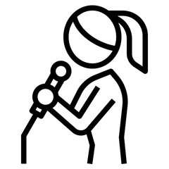 singing outline icon