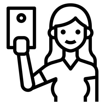 selfie outline icon