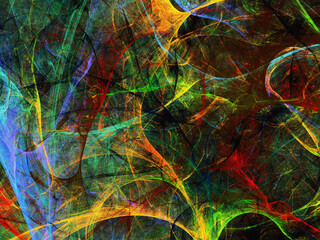 rainbow abstract fractal background 3d rendering illustration