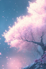 Obraz na płótnie Canvas Spring sakura blossom tree. AI
