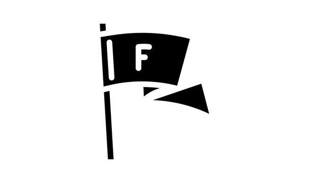 flag fan accessory glyph icon animation