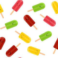 Funny Mexican ice-cream pattern. Mexican ice cream. Latin American food. 