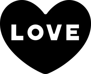 Love inside heart Icon Elements Glyph Semi Solid Black and White Style