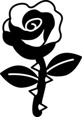 Rose Icon Elements Glyph Semi Solid Black and White Style
